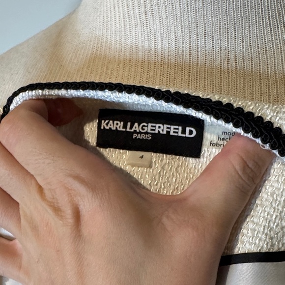 Karl Lagerfeld White Blazer and white shirt with Black Trim - Picture 2 of 5